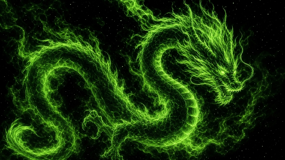 Neon Green Dragon Spirit wallpaper