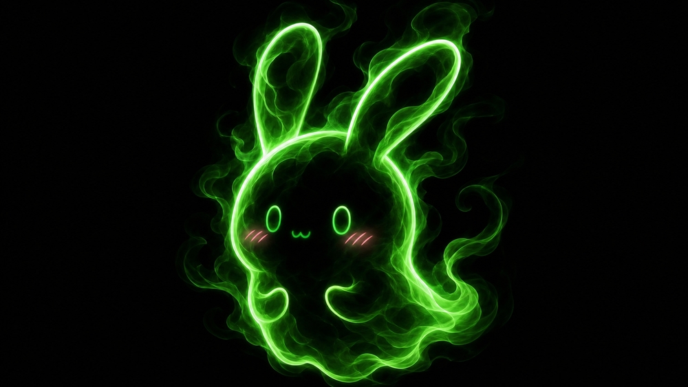 Neon Ghost Bunny wallpaper