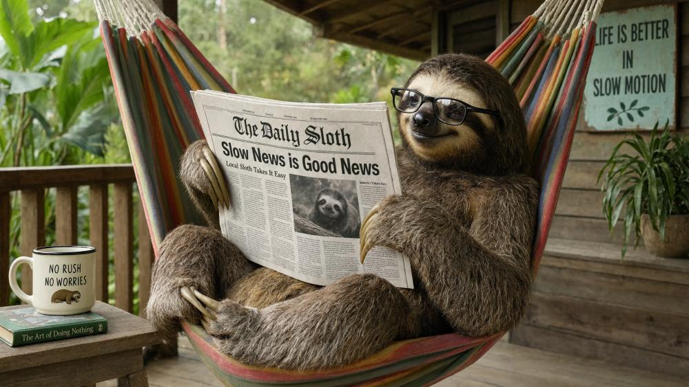 Sloth Reading Newspaper wallpaper