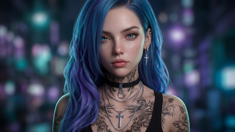 Neon Blue Rebel wallpaper