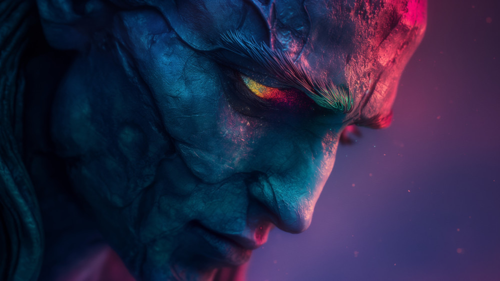 Ethereal Demon Sorcerer Portrait wallpaper