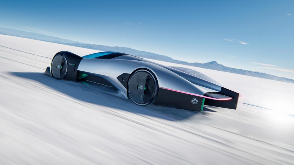 Futuristic Speed Machine on Endless Salt Flats wallpaper