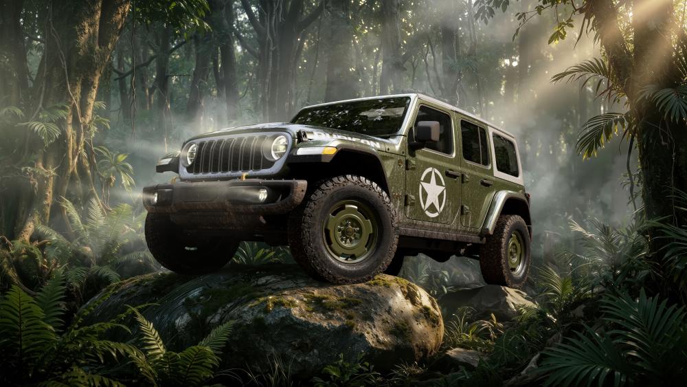 Jeep Wrangler Sarge in Jungle Adventure wallpaper