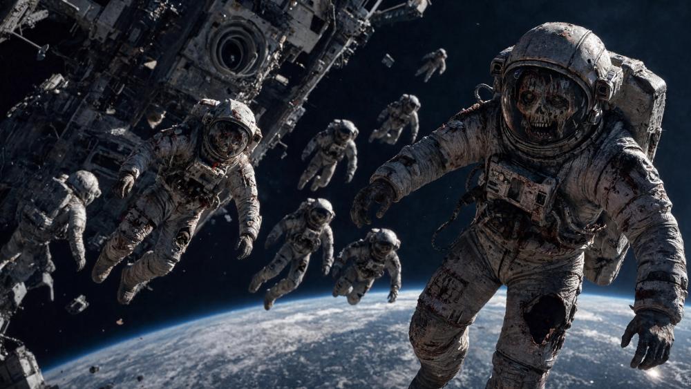 Zombie Horde In Orbit wallpaper
