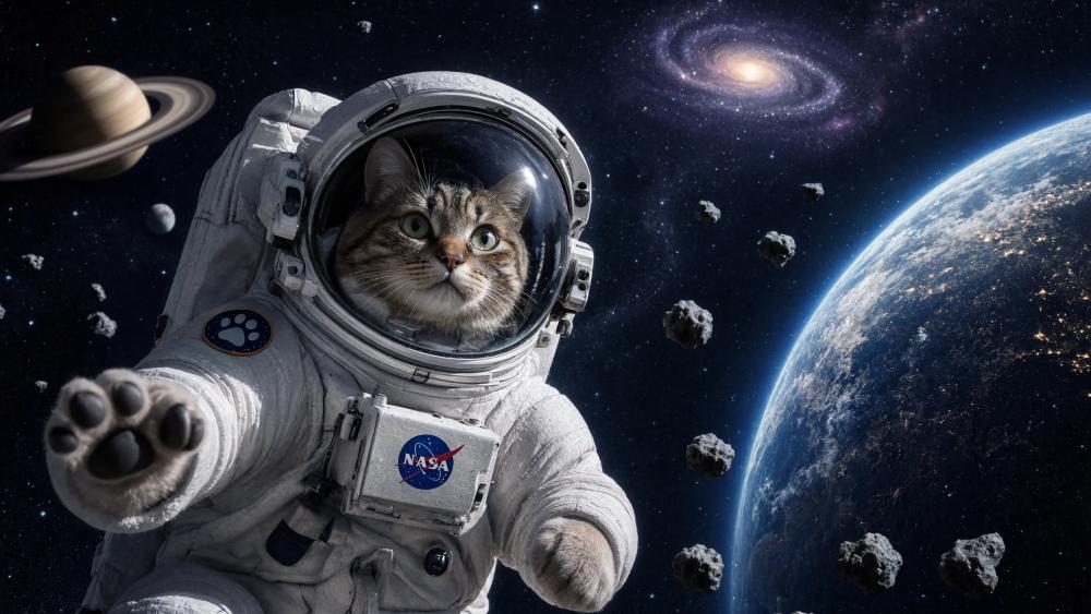 Cosmic Cat Explorer wallpaper