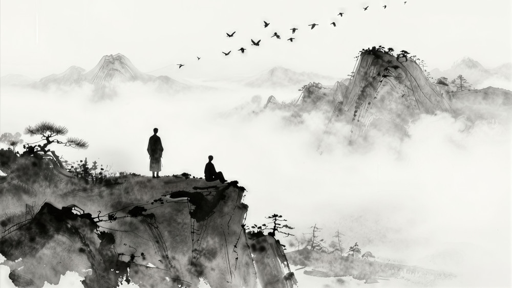 Silent Peaks and Wandering Spirits wallpaper