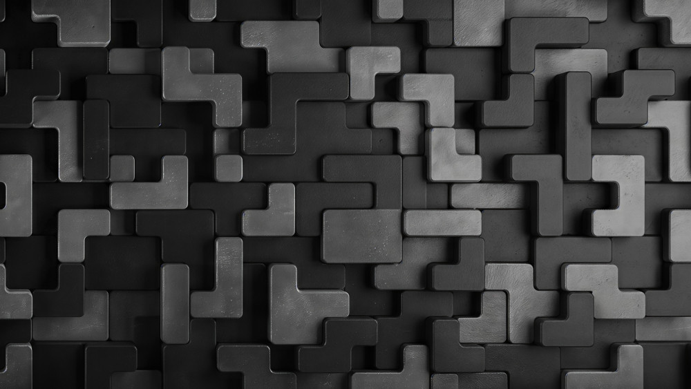 Monochrome Stone Block Mosaic wallpaper