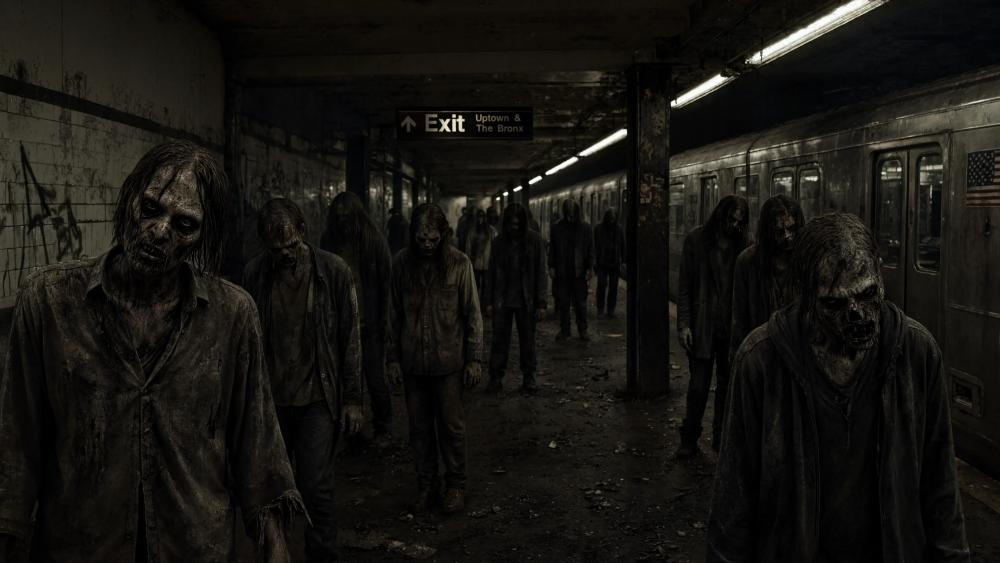 Zombies In The Subway Station wallpaper