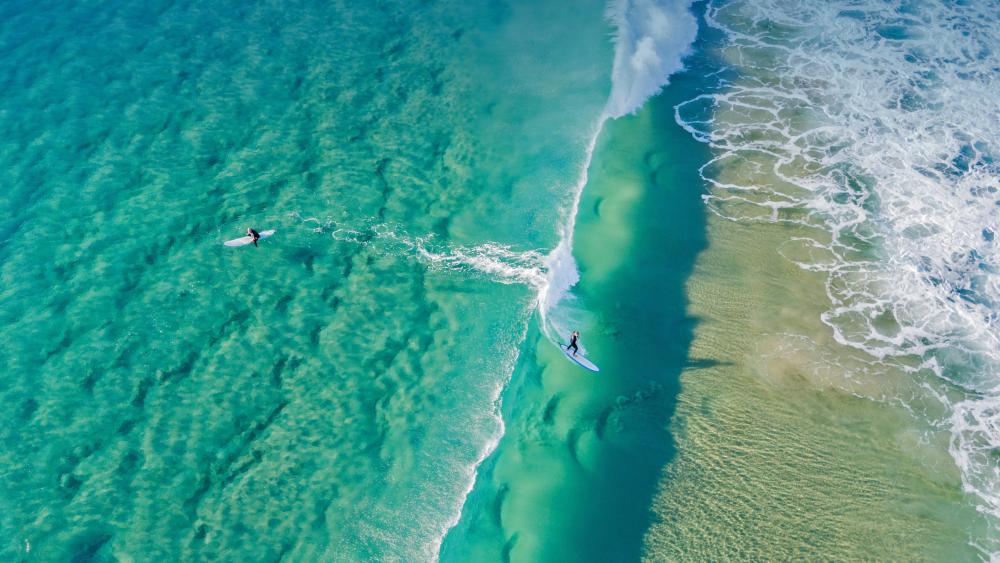 Surfing Action wallpaper