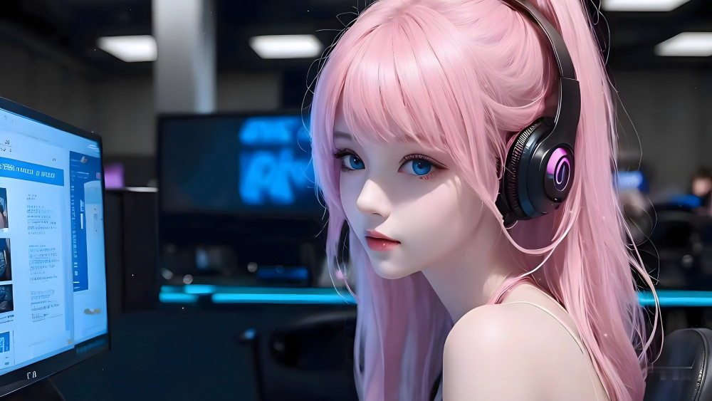 Pink Haired Gamer Muse wallpaper