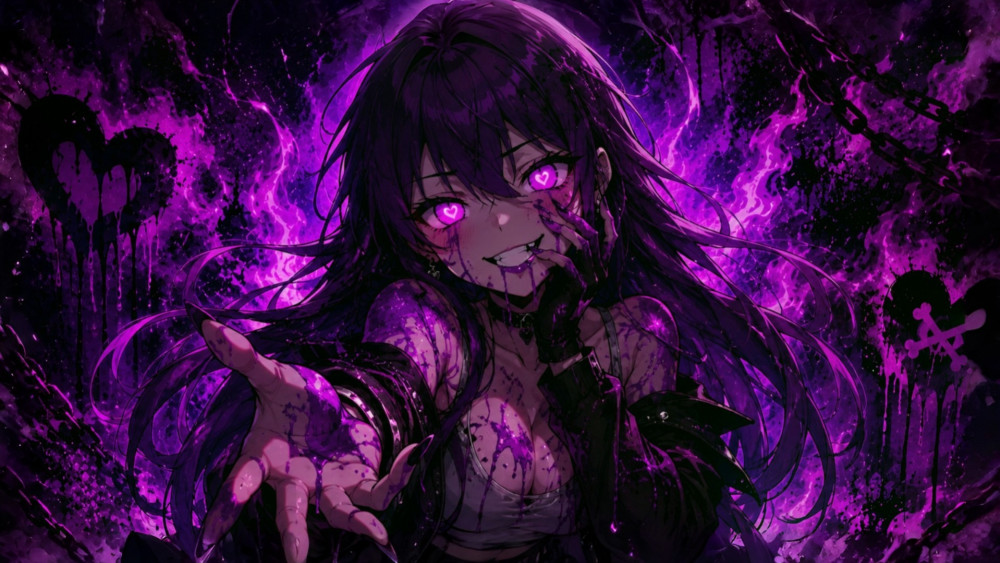 Dark Siren of Violet Flames wallpaper