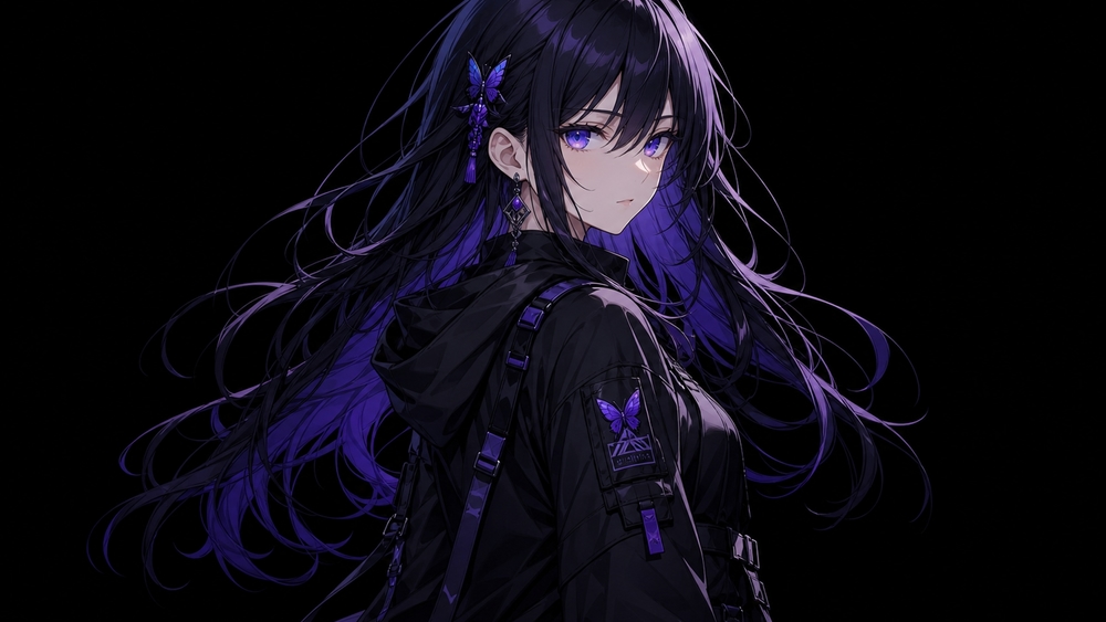 Midnight Violet Anime Girl wallpaper