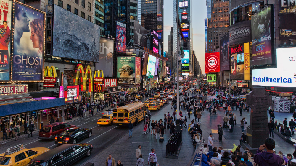 Times Square Neon Rush in Manhattan wallpaper