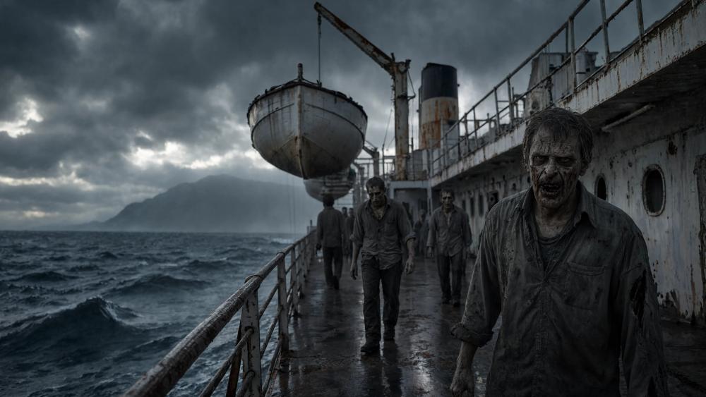 Zombies on Derelict Ship wallpaper