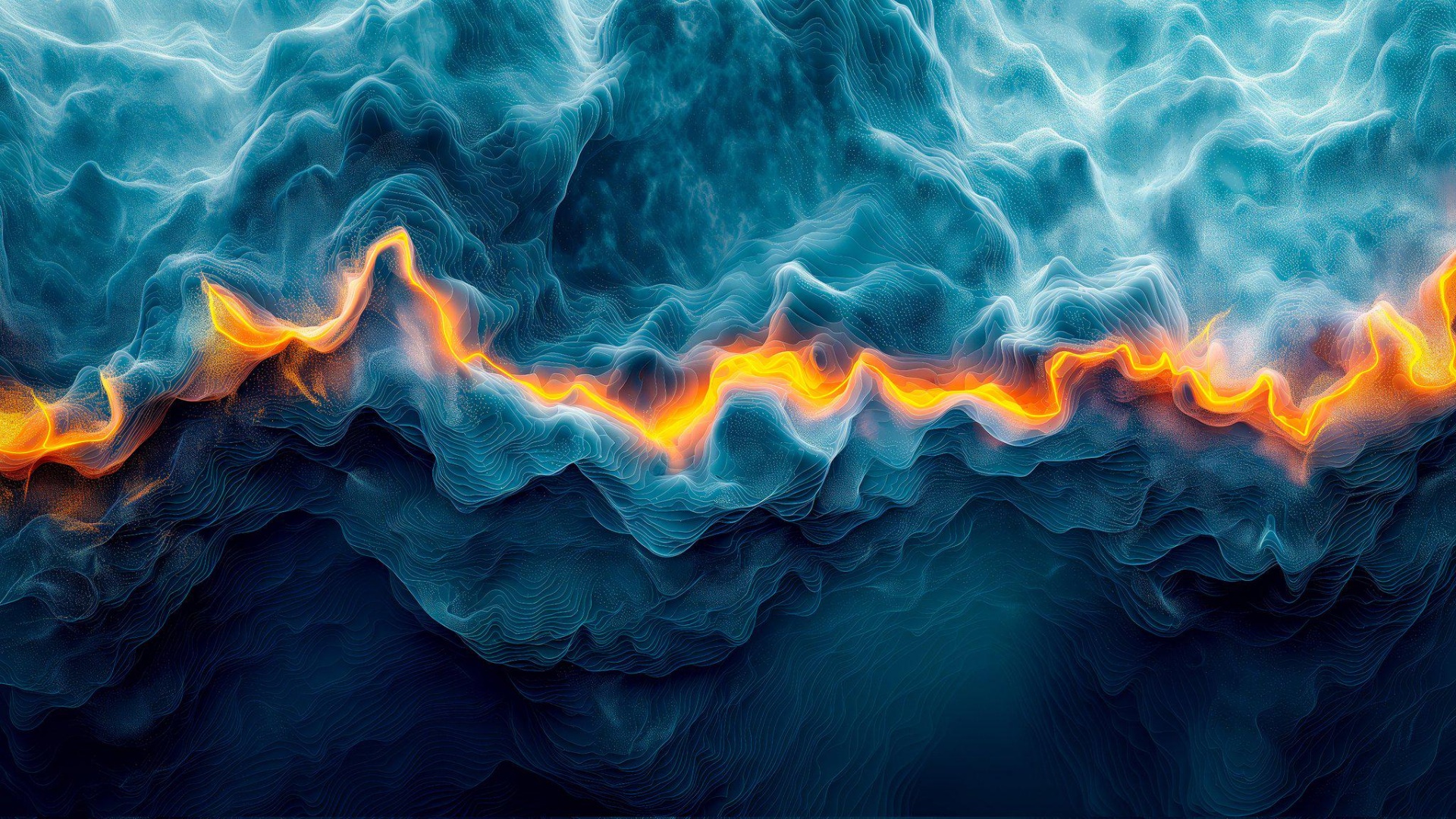 Ember Abstract Electric Ember Wave Through Deep Blue Abstract Clouds - backiee