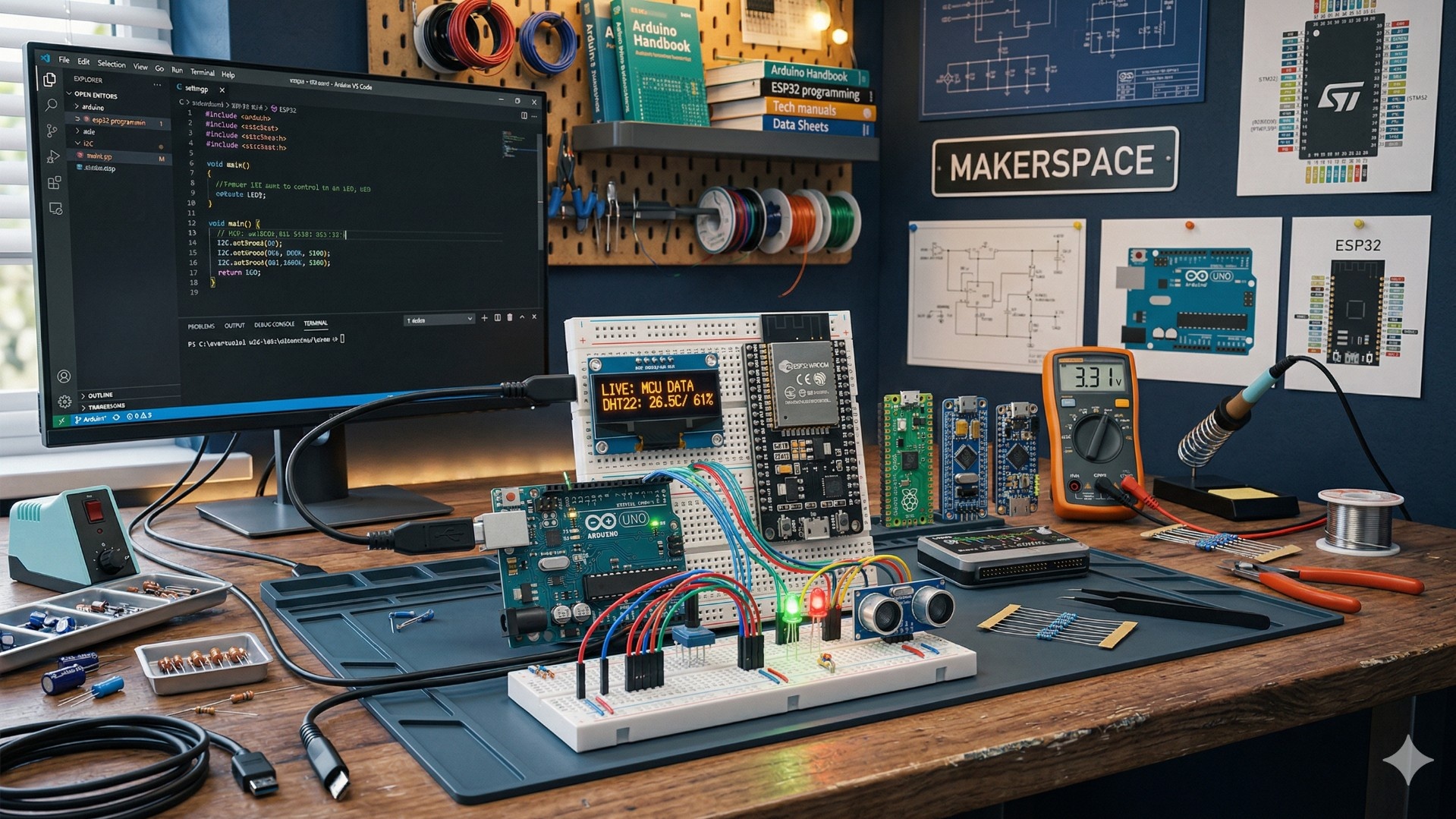 Microcontroller Makerspace Workbench with Arduino Prototyping and ...