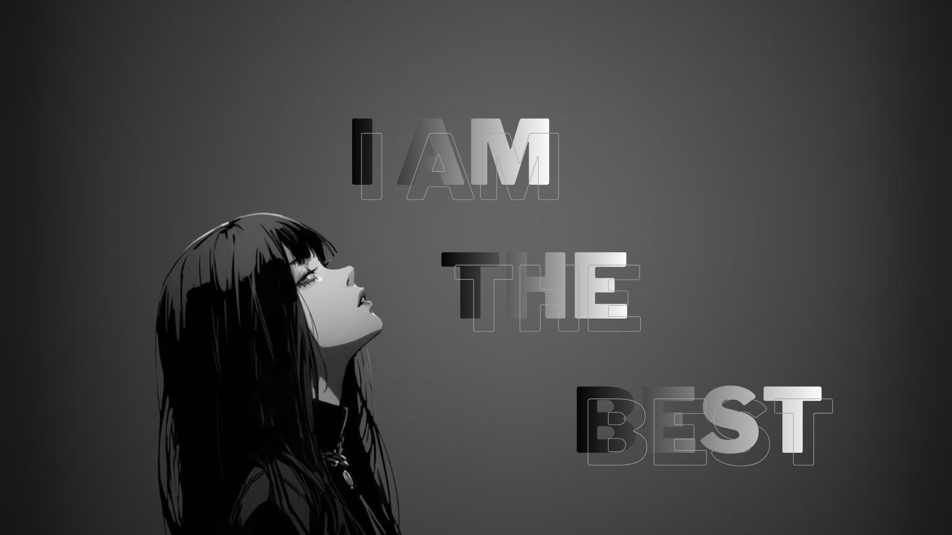 Grayscale Confidence Anime Quote - backiee