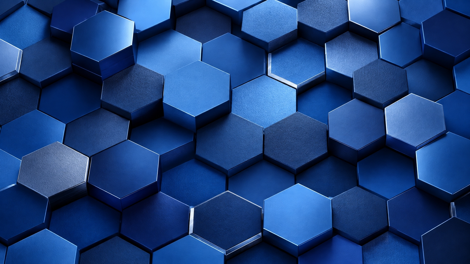 3D Blue Hexagon Honeycomb Pattern - backiee