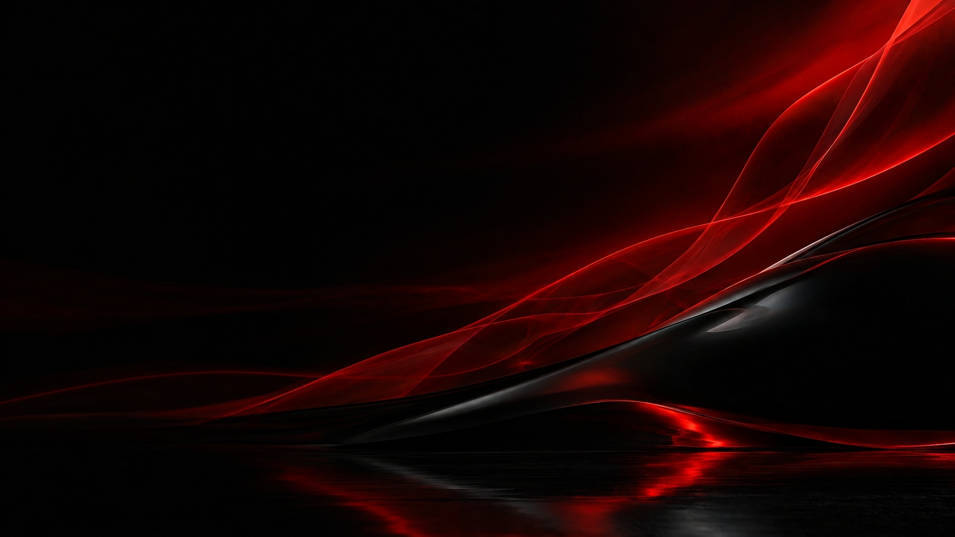 Red Light Ribbons in a Dark Abstract Wallpaper - backiee