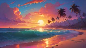 Tropical Sunset Dreams wallpaper