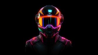 Neon Vanguard - The Cyber Soldier's Gaze wallpaper