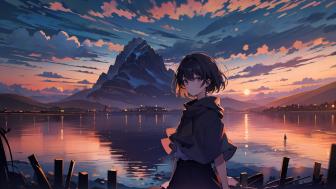 Dusk Reflections in Anime Serenity wallpaper
