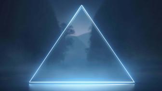 Luminous Neon Triangle in Misty Ambiance wallpaper