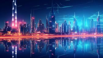 Futuristic Dubai Skyline at Night wallpaper