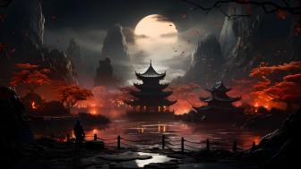Moonlit Sanctuary by Tranquil Waters wallpaper