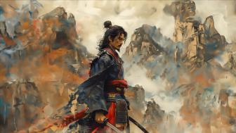 Samurai Warrior in a Mystic Landscape wallpaper