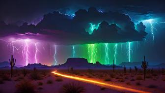 Electrifying Neon Desert Storm wallpaper