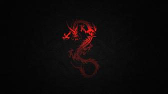 Fiery Dragon Emblem on Dark Leather wallpaper