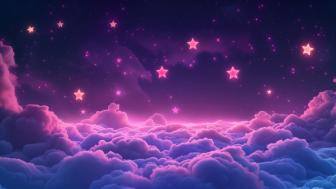 Dreamy Pink Sky with Stars wallpaper