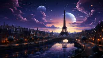Paris by Moonlight wallpaper