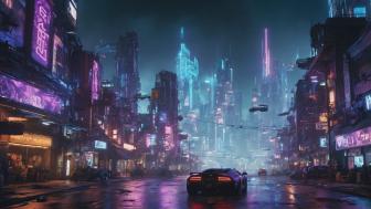 Neon Drenched Cyberpunk Cityscape wallpaper