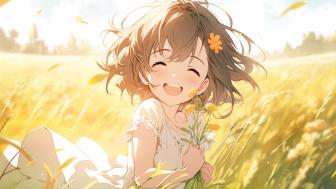 Summer Joy with Kawaii Anime Girl wallpaper