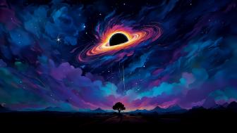 Cosmic Wonders in a Night Sky wallpaper