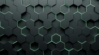 Hexagonal Harmony: Neon Glow Patterns wallpaper