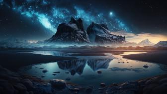 Majestic Night Mountain Landscape wallpaper