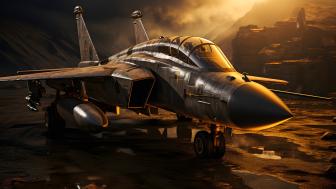 Futuristic Fighter Jet at Dusk wallpaper