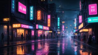 Neon Dreams Amidst Rainy Streets wallpaper