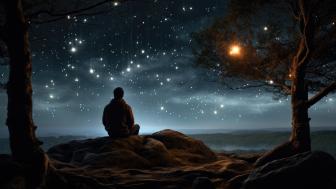 Starry Night Contemplation wallpaper