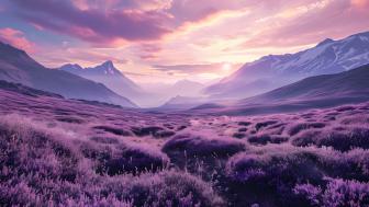 Lavender Horizon in AI-Painted Valleys wallpaper