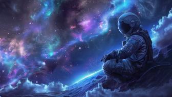 Astronaut in Cosmic Reverie wallpaper