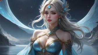 Elegant Ethereal Goddess in Fantasy Realm wallpaper