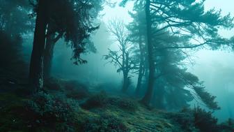 Misty Enchantment: A Forest's Whispering Magic wallpaper