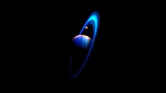 Stunning Saturn in Minimalist Space Art wallpaper