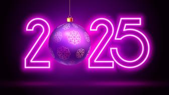 Glowing Purple New Year 2025 Extravaganza wallpaper