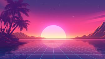 Retro Neon Dreamscape wallpaper