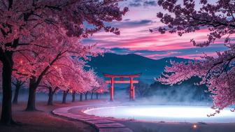 Enchanted Sakura at Dusk wallpaper